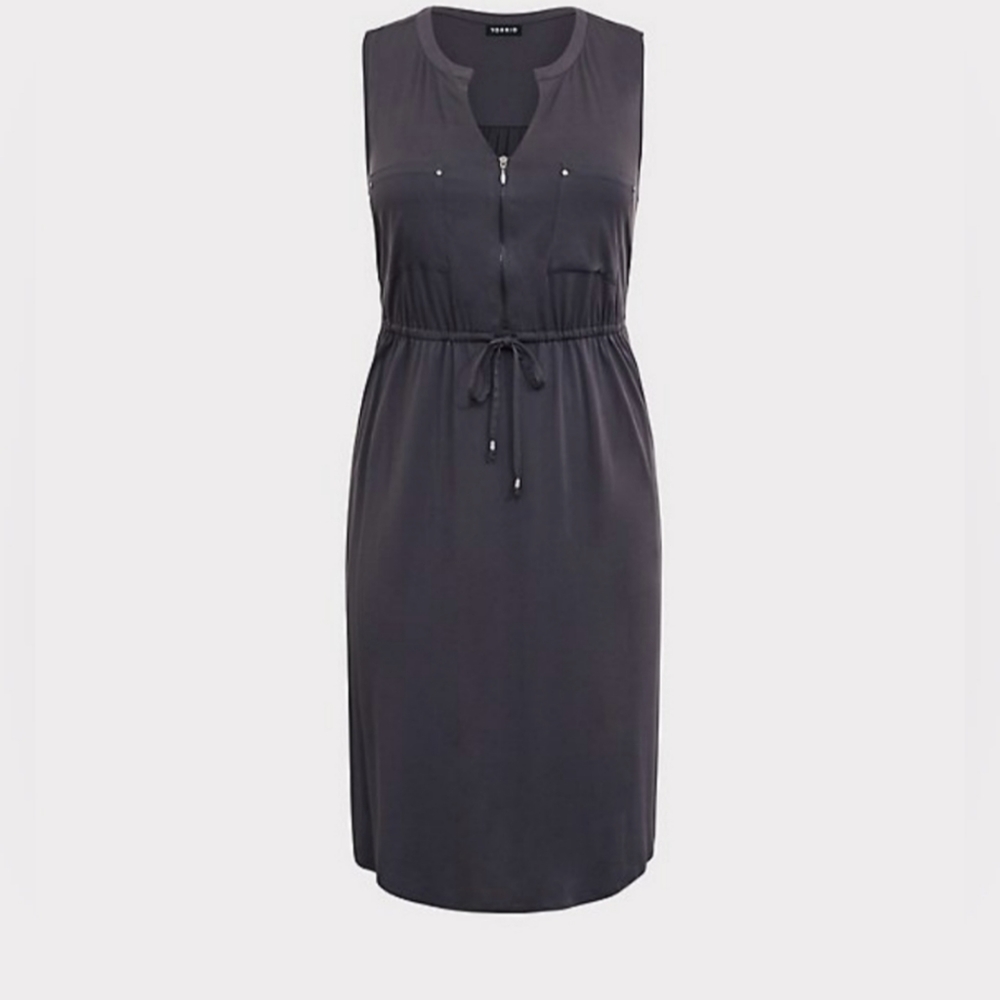 Torrid Mini-Challis Zip Front Shirt Dress